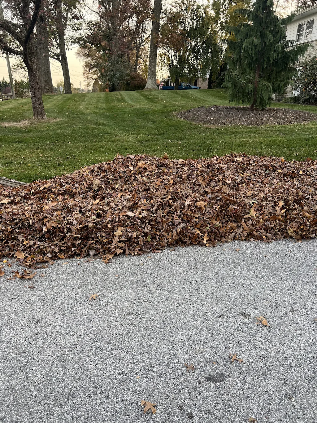 Fall leaf cleanup in Brecksville