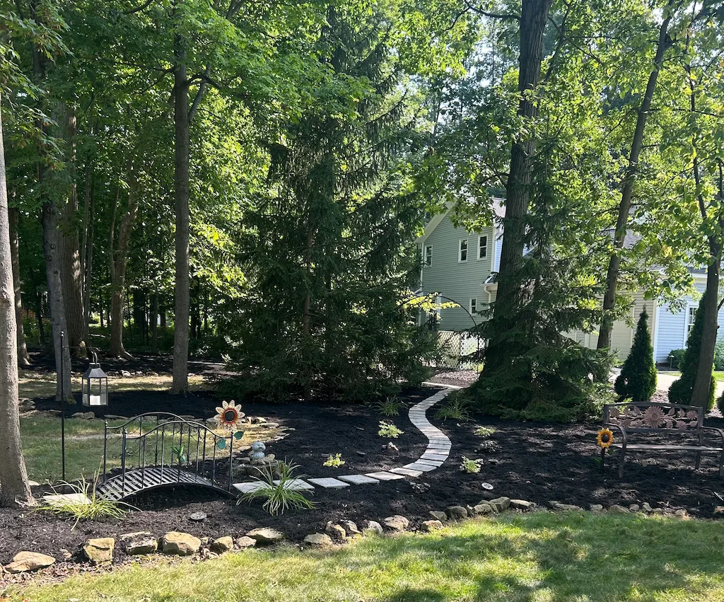 Fresh mulch installation in Kent
